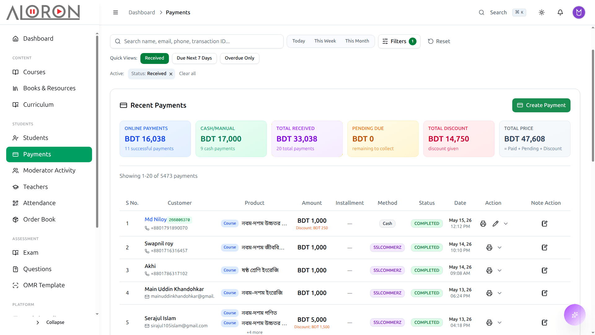 Payment management