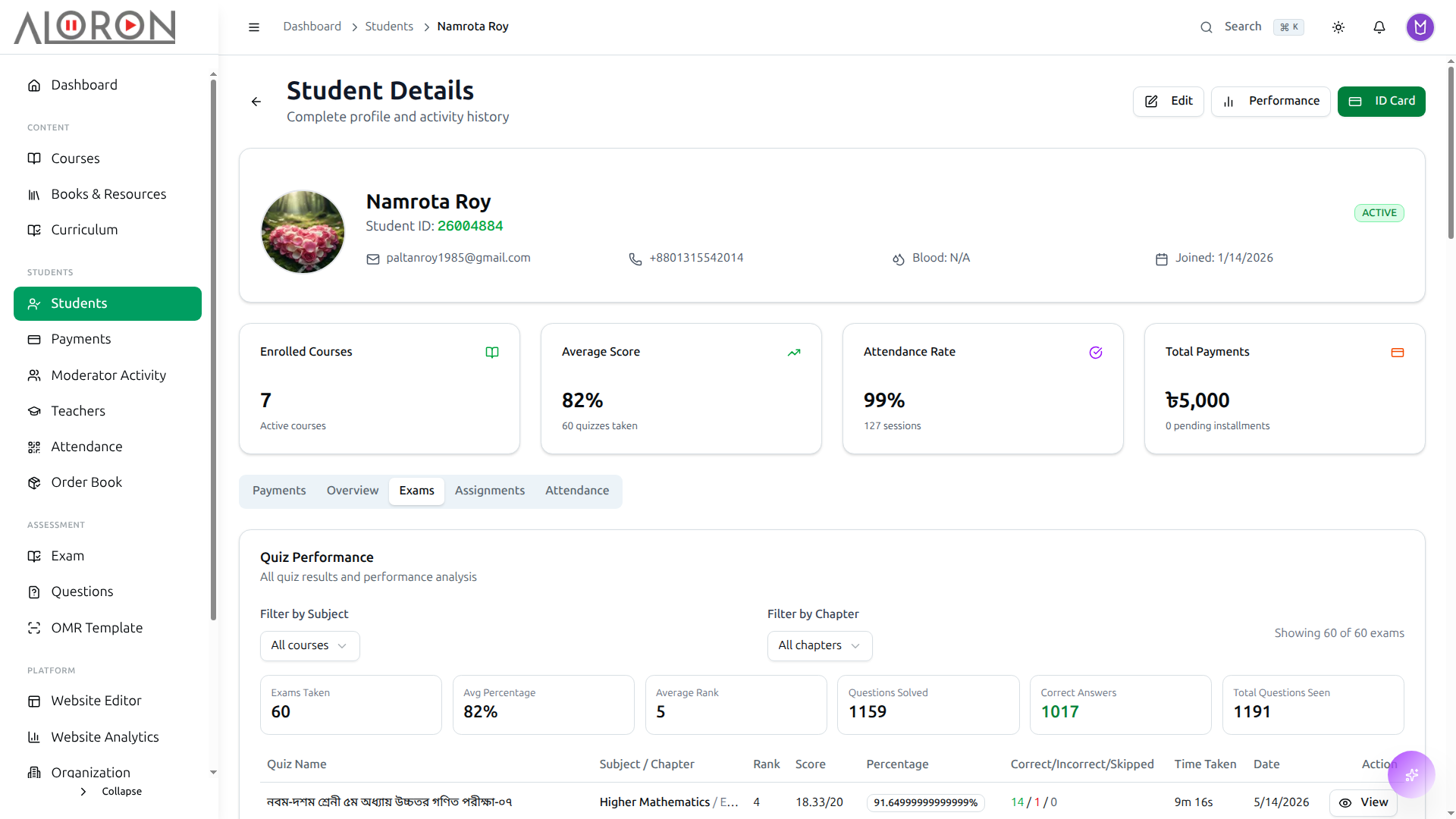 Student Profile